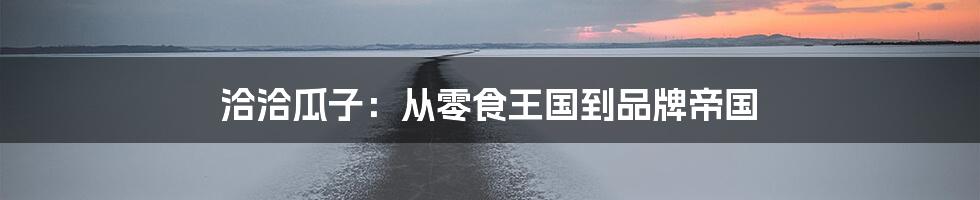 洽洽瓜子：从零食王国到品牌帝国