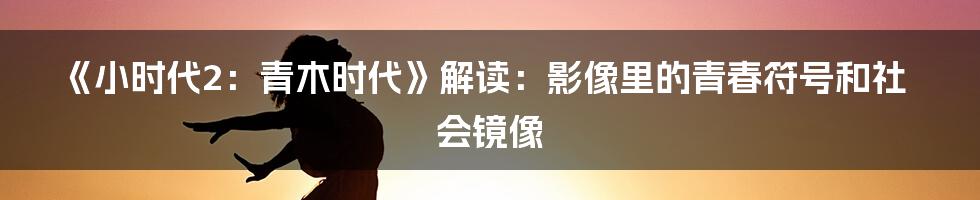 《小时代2:青木时代》解读:影像里的青春符号和社会镜像