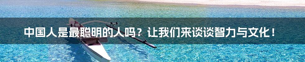 中国人是最聪明的人吗？让我们来谈谈智力与文化！