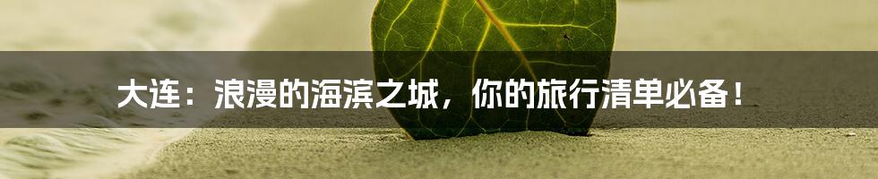 大连：浪漫的海滨之城，你的旅行清单必备！