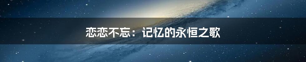 恋恋不忘：记忆的永恒之歌