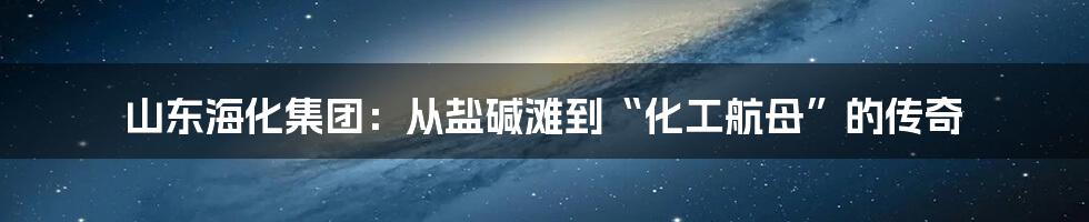 山东海化集团:从盐碱滩到“化工航母”的传奇