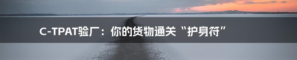 C-TPAT验厂:你的货物通关“护身符”