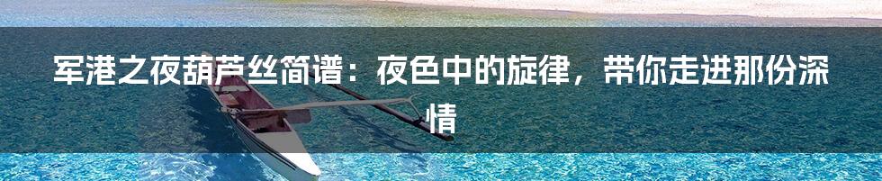 军港之夜葫芦丝简谱:夜色中的旋律,带你走进那份深情