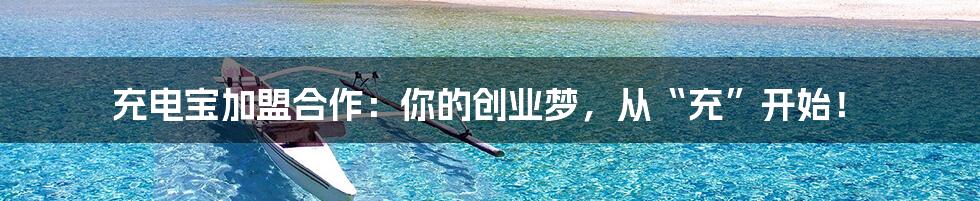 充电宝加盟合作:你的创业梦,从“充”开始!