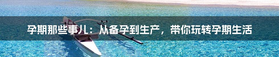 孕期那些事儿：从备孕到生产，带你玩转孕期生活