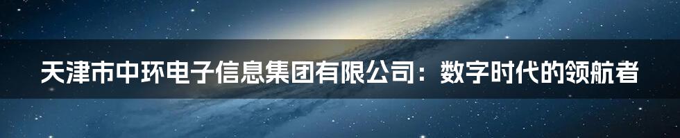 天津市中环电子信息集团有限公司:数字时代的领航者