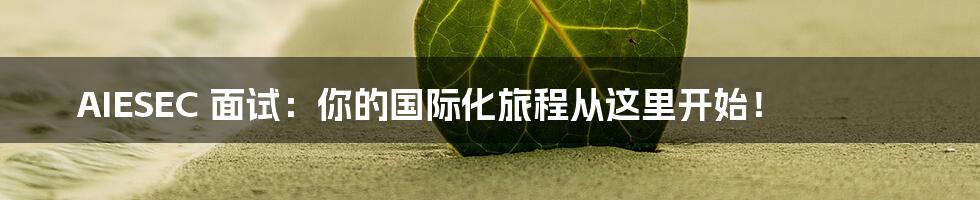 AIESEC 面试:你的国际化旅程从这里开始!