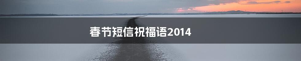 春节短信祝福语2014