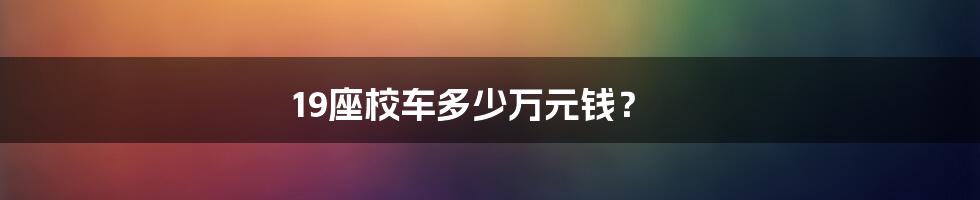 19座校车多少万元钱?
