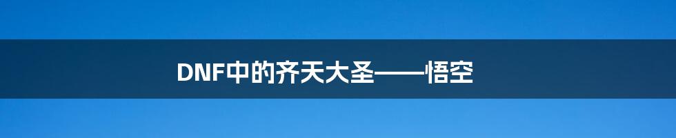 DNF中的齐天大圣——悟空
