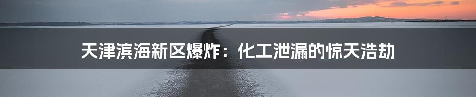 天津滨海新区爆炸:化工泄漏的惊天浩劫