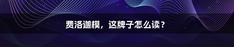 费洛迦模，这牌子怎么读？