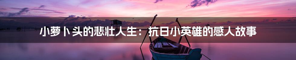 小萝卜头的悲壮人生:抗日小英雄的感人故事