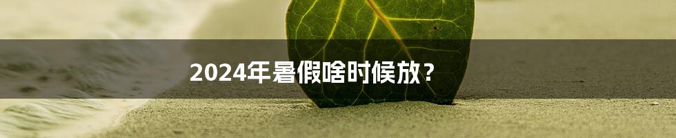 2024年暑假啥时候放?