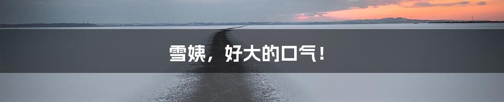 雪姨,好大的口气!