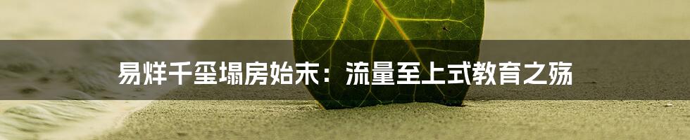 易烊千玺塌房始末:流量至上式教育之殇