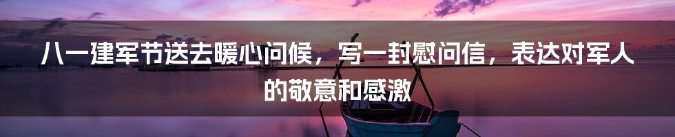 八一建军节送去暖心问候,写一封慰问信,表达对军人的敬意和感激