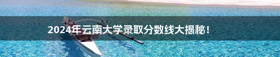 2024年云南大学录取分数线大揭秘!