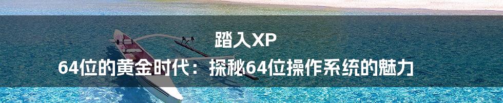 踏入XP 64位的黄金时代:探秘64位操作系统的魅力