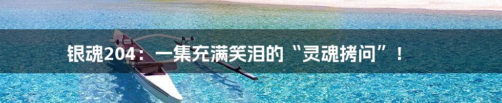 银魂204:一集充满笑泪的“灵魂拷问”!