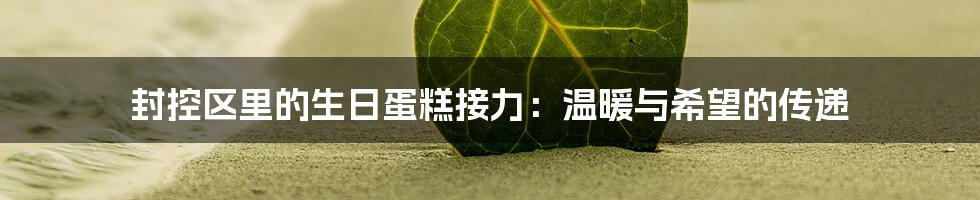 封控区里的生日蛋糕接力：温暖与希望的传递