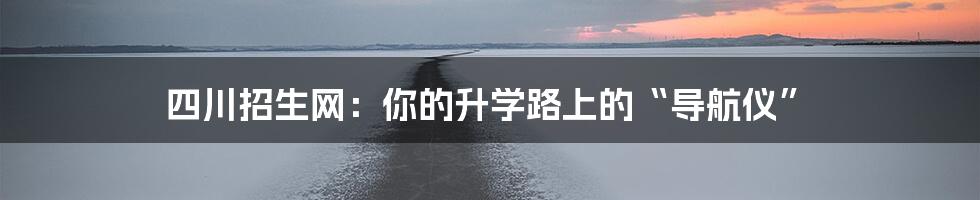四川招生网:你的升学路上的“导航仪”