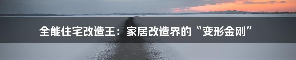 全能住宅改造王:家居改造界的“变形金刚”