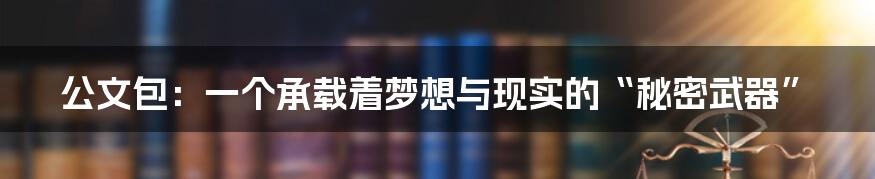 公文包：一个承载着梦想与现实的“秘密武器”