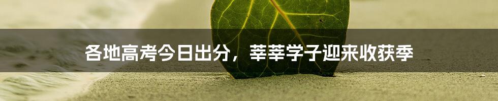 各地高考今日出分,莘莘学子迎来收获季