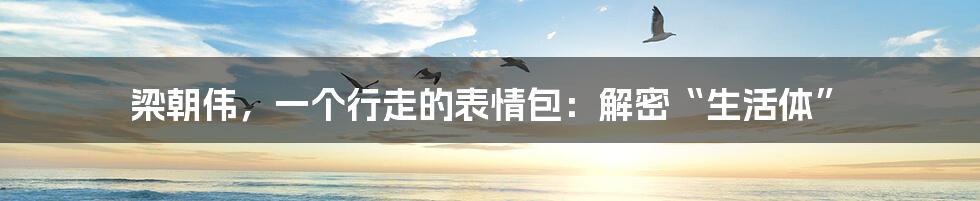 梁朝伟,一个行走的表情包:解密“生活体”