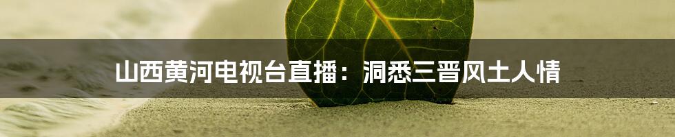 山西黄河电视台直播:洞悉三晋风土人情