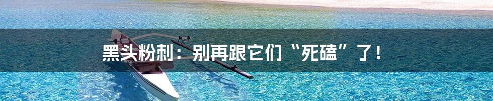黑头粉刺:别再跟它们“死磕”了!