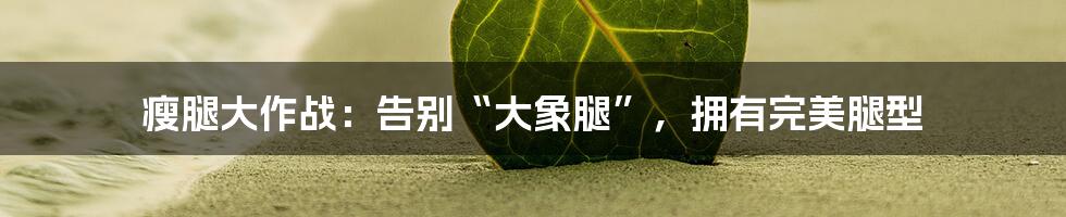 瘦腿大作战:告别“大象腿”,拥有完美腿型