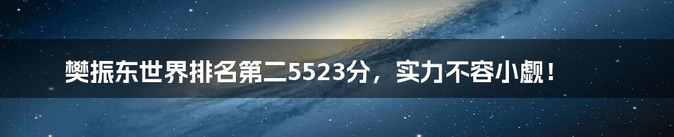 樊振东世界排名第二5523分,实力不容小觑!