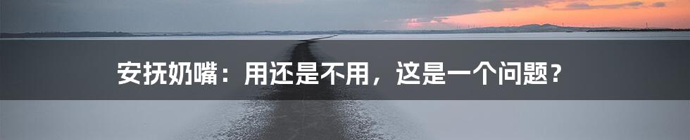 安抚奶嘴:用还是不用,这是一个问题?