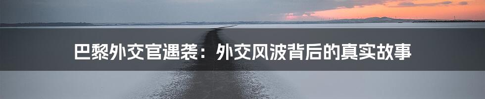 巴黎外交官遇袭:外交风波背后的真实故事