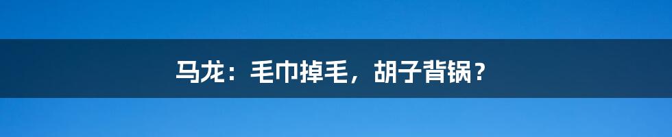 马龙:毛巾掉毛,胡子背锅?