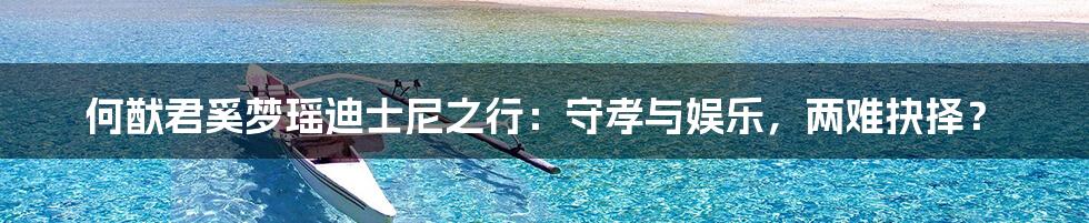 何猷君奚梦瑶迪士尼之行:守孝与娱乐,两难抉择?