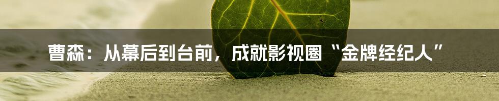曹森:从幕后到台前,成就影视圈“金牌经纪人”