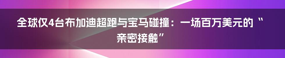 全球仅4台布加迪超跑与宝马碰撞:一场百万美元的“亲密接触”