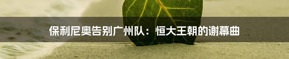 保利尼奥告别广州队:恒大王朝的谢幕曲