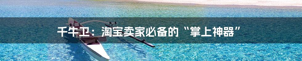 千牛卫:淘宝卖家必备的“掌上神器”