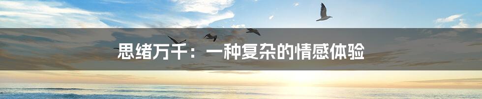 思绪万千:一种复杂的情感体验