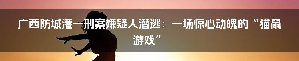 广西防城港一刑案嫌疑人潜逃：一场惊心动魄的“猫鼠游戏”