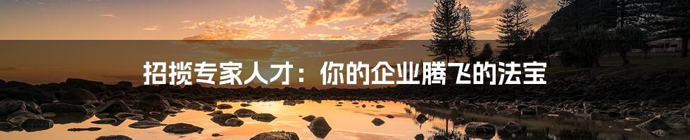 招揽专家人才:你的企业腾飞的法宝