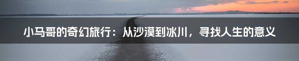 小马哥的奇幻旅行:从沙漠到冰川,寻找人生的意义