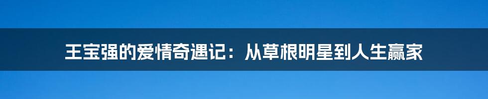 王宝强的爱情奇遇记：从草根明星到人生赢家
