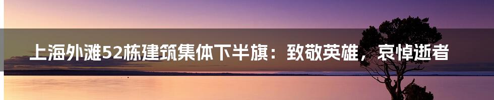 上海外滩52栋建筑集体下半旗:致敬英雄,哀悼逝者