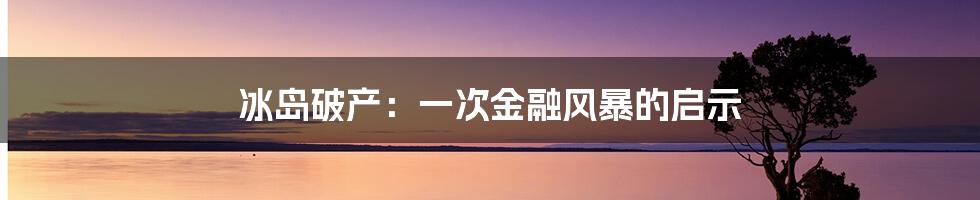 冰岛破产:一次金融风暴的启示